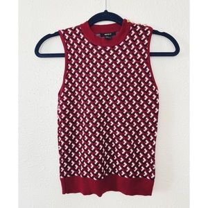 Mid-Kneck Short Sleeve Sweater Shirt